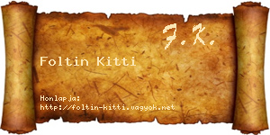 Foltin Kitti névjegykártya